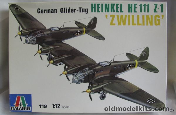 Italeri 1/72 Heinkel He-111 Z1 Zwilling Glider Tug, 119 plastic model kit
